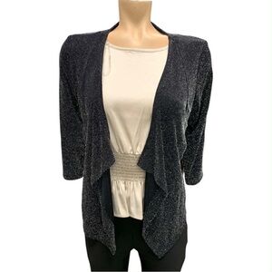 Lori M Chic Black Cardigan Size M